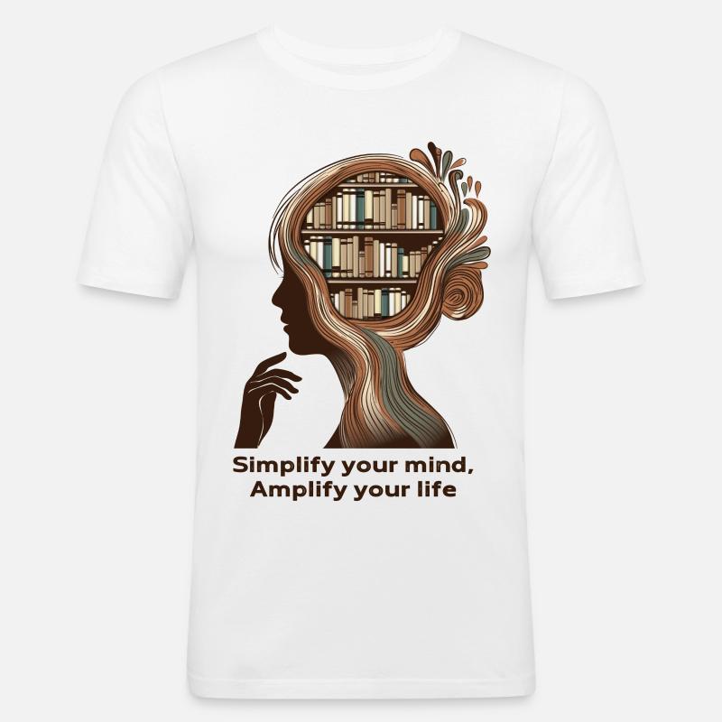 Simplify your mind Achtsamkeit Design - Männer Slim Fit T-Shirt - Weiß