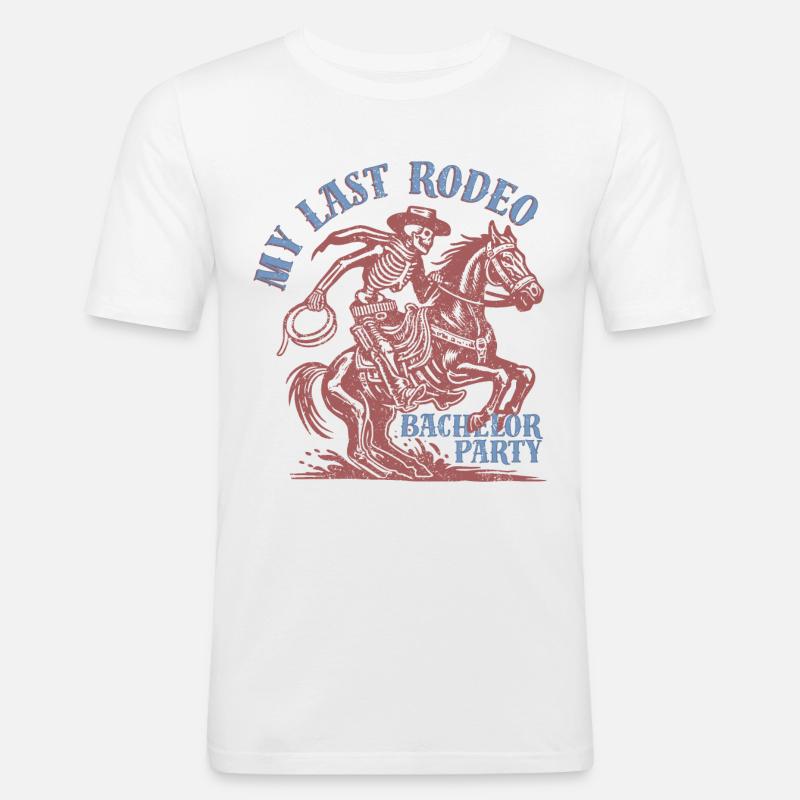 Il mio ultimo rodeo - addio al celibato occidentale - Maglietta aderente da uomo - bianco