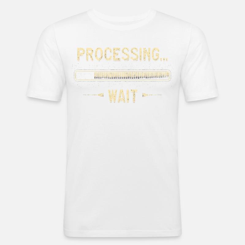 Processing... Please Wait - Men's Slim Fit T-Shirt - white