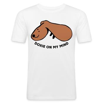 Casual Dog – Simply Relaxed - Men's Slim Fit T-Shirt - white - Front - Nik (191cm)