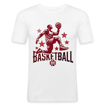 Basketball Design - Men's Slim Fit T-Shirt - white - Front - Nik (191cm)