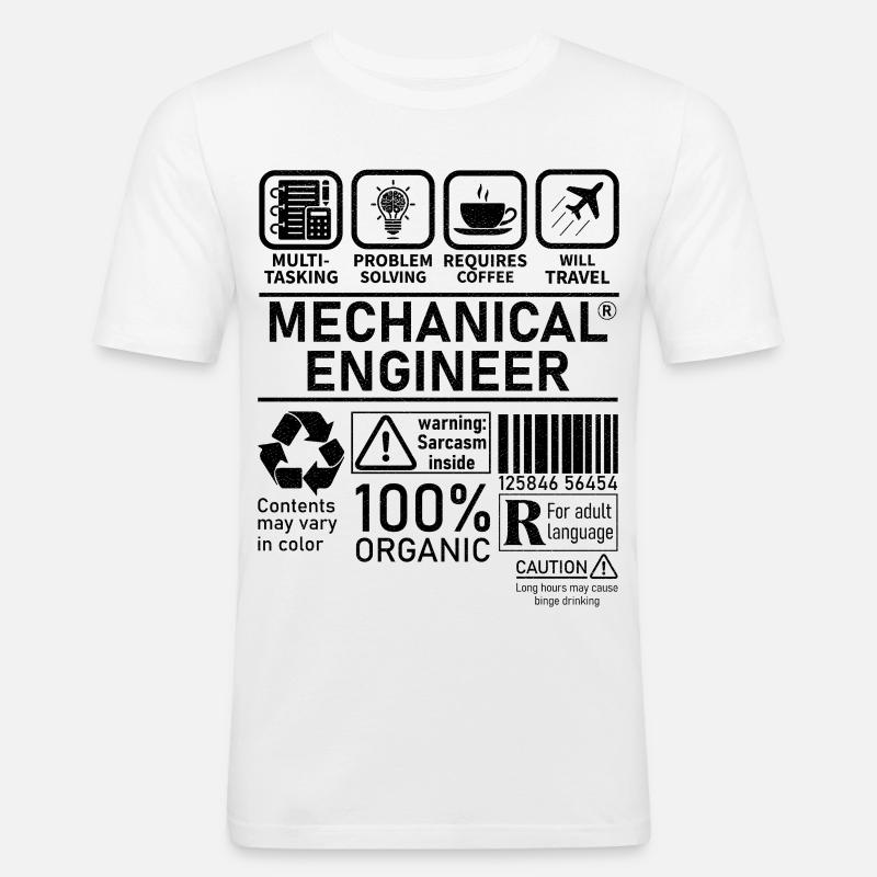 Mechanical Engineer multi tasking problem solving - Men's Slim Fit T-Shirt - white