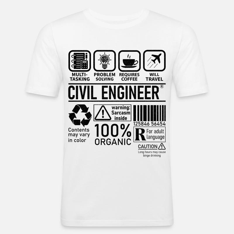 Civil Engineer multi tasking problem solving - Männer Slim Fit T-Shirt - Weiß