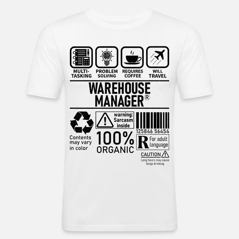 Warehouse Manager multi tasking problem solving - Männer Slim Fit T-Shirt - Weiß