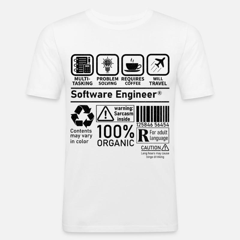 software engineer multi tasking problem solving - Men's Slim Fit T-Shirt - white