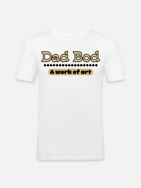Dad Bod – Kunstvolles Statement für Väter - Männer Slim Fit T-Shirt - Weiß