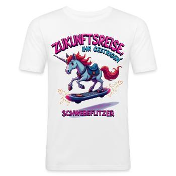 Licorne du futur - T-shirt près du corps Homme - blanc - Devant - Nik (191cm)