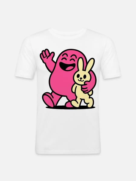 Heureux amis ! - T-shirt près du corps Homme - blanc