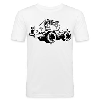 Kraftmaschine K700 Traktor - Männer Slim Fit T-Shirt - Weiß - Vorne - Nik (191cm)