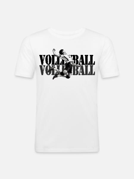 Dynamic volleyball player in action - Men's Slim Fit T-Shirt - white