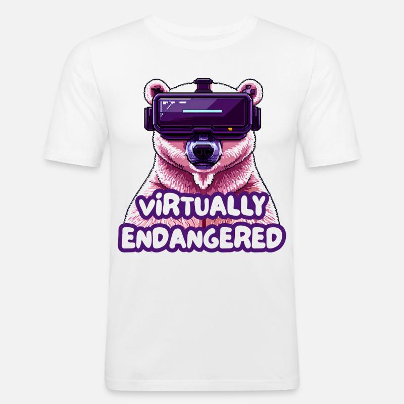 Virtually Endangered - Männer Slim Fit T-Shirt - Weiß