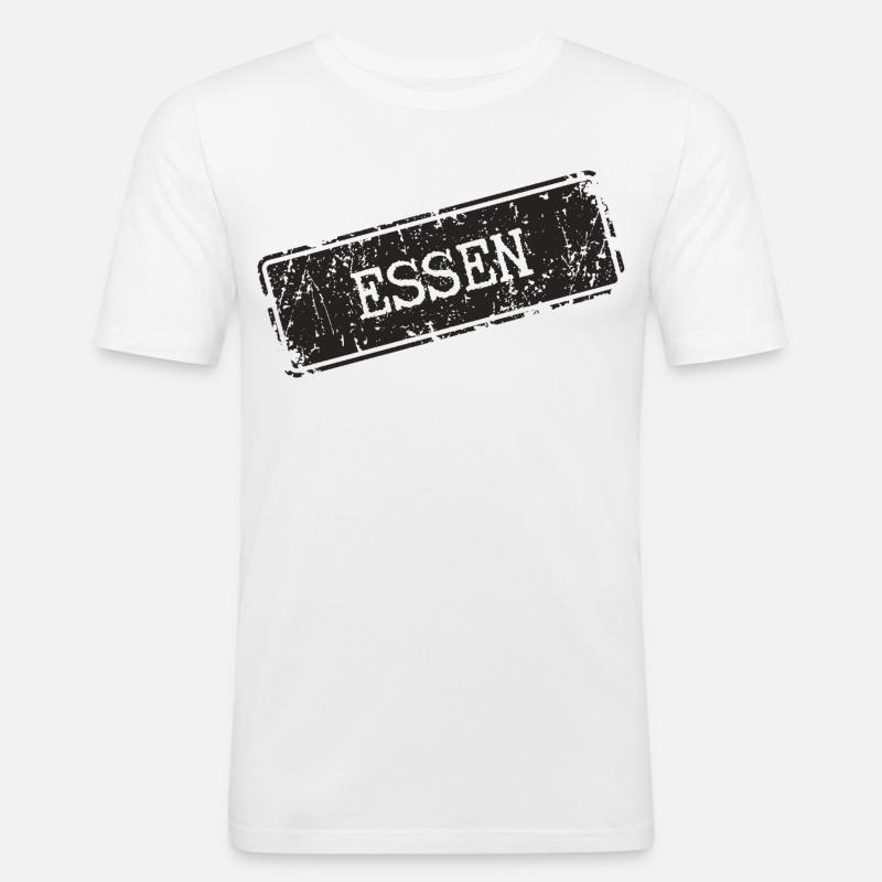 Essen Küchenmotif mit rustikaler Note - Männer Slim Fit T-Shirt - Weiß