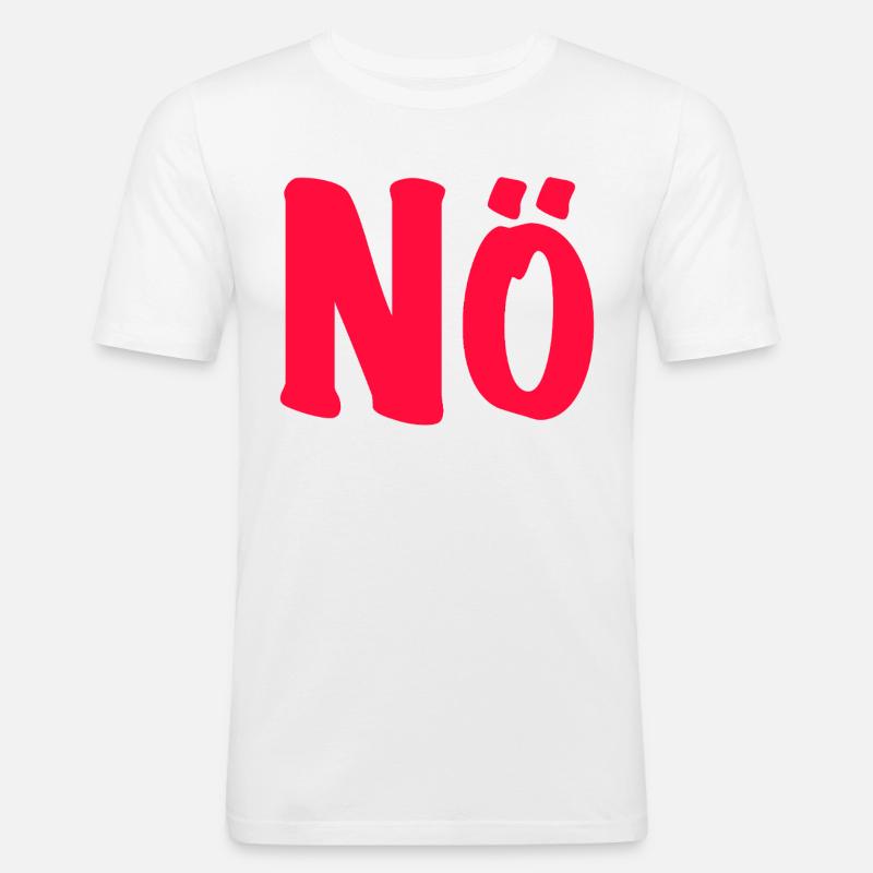 Nö - Bin dagegen - Null Bock  - Männer Slim Fit T-Shirt - Weiß