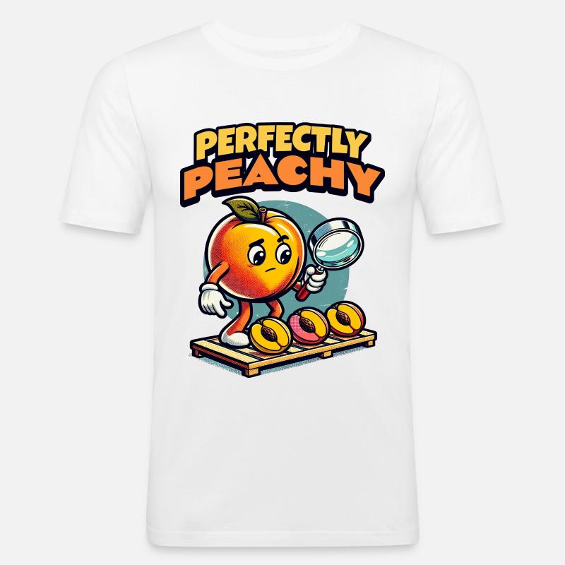 Pfirisch Geschenk Perfectly Peachy Geschenk - Männer Slim Fit T-Shirt - Weiß