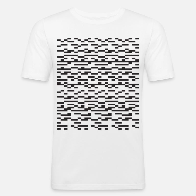 Noir Stripe pixeliges Glitch Grid - Männer Slim Fit T-Shirt - Weiß