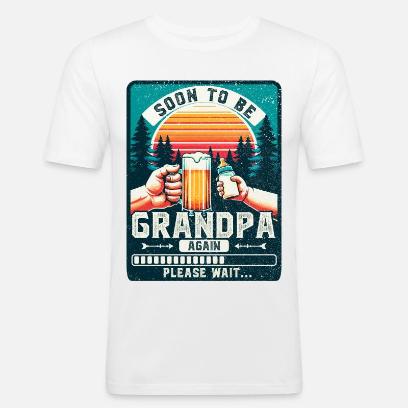 Werdender Opa loading zukünftiger Großvater - Männer Slim Fit T-Shirt - Weiß