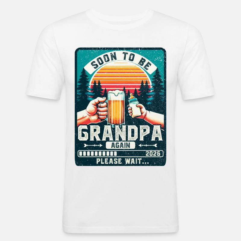 Werdender Opa loading zukünftiger Großvater 2026 - Männer Slim Fit T-Shirt - Weiß