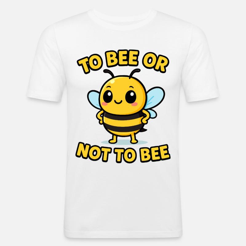 Biene oder nicht Biene - Männer Slim Fit T-Shirt - Weiß