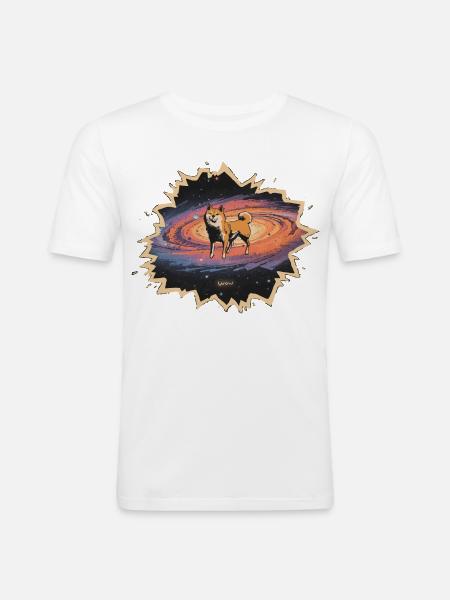 Shiba Kosmos Wow - Men's Slim Fit T-Shirt - white