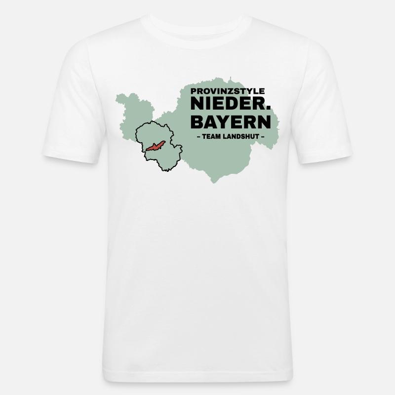 Bassa Baviera | LANDSHUT - Maglietta aderente da uomo - bianco