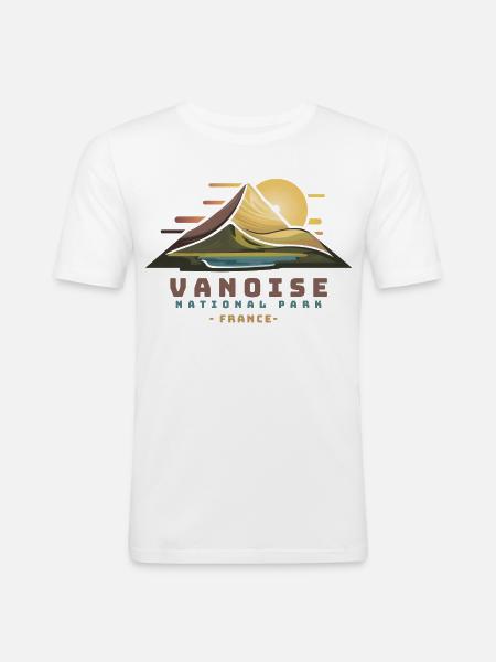 Regalo de recuerdo del volcán Teide Tenerife Islas Canarias - Camiseta ajustada hombre - blanco