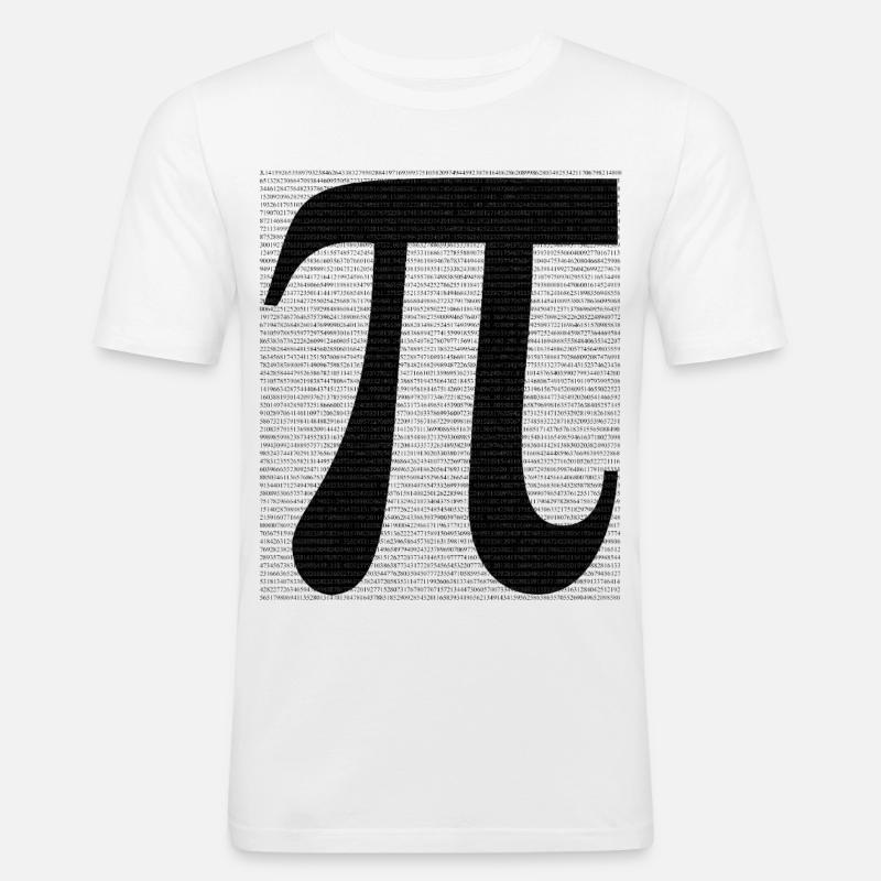 Pi-Symbol mit Zahlenwert Mathematik - Männer Slim Fit T-Shirt - Weiß