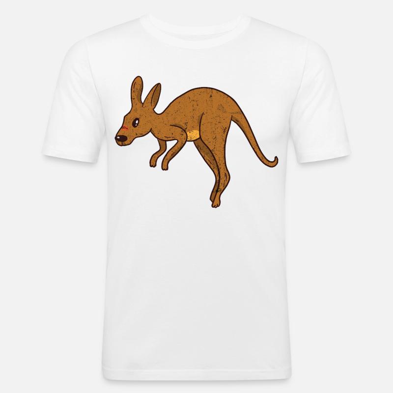 Kangaroo Vintage Rust Texture - Men's Slim Fit T-Shirt - white