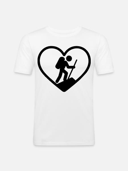 Heart hiking – nature lover - Men's Slim Fit T-Shirt - white