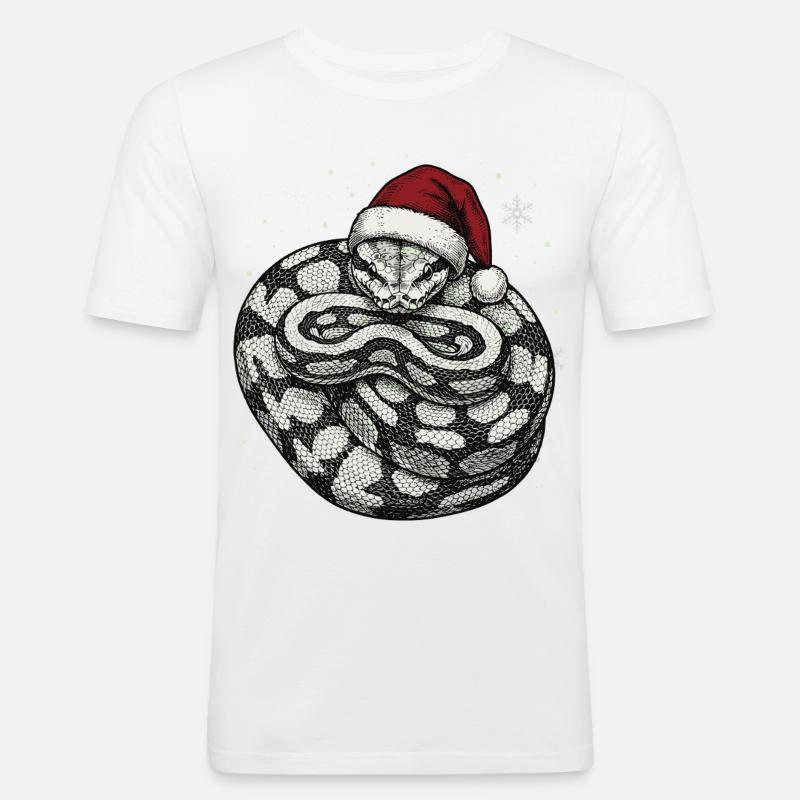 Königspython Weihnachten Ball Python Schlange - Männer Slim Fit T-Shirt - Weiß