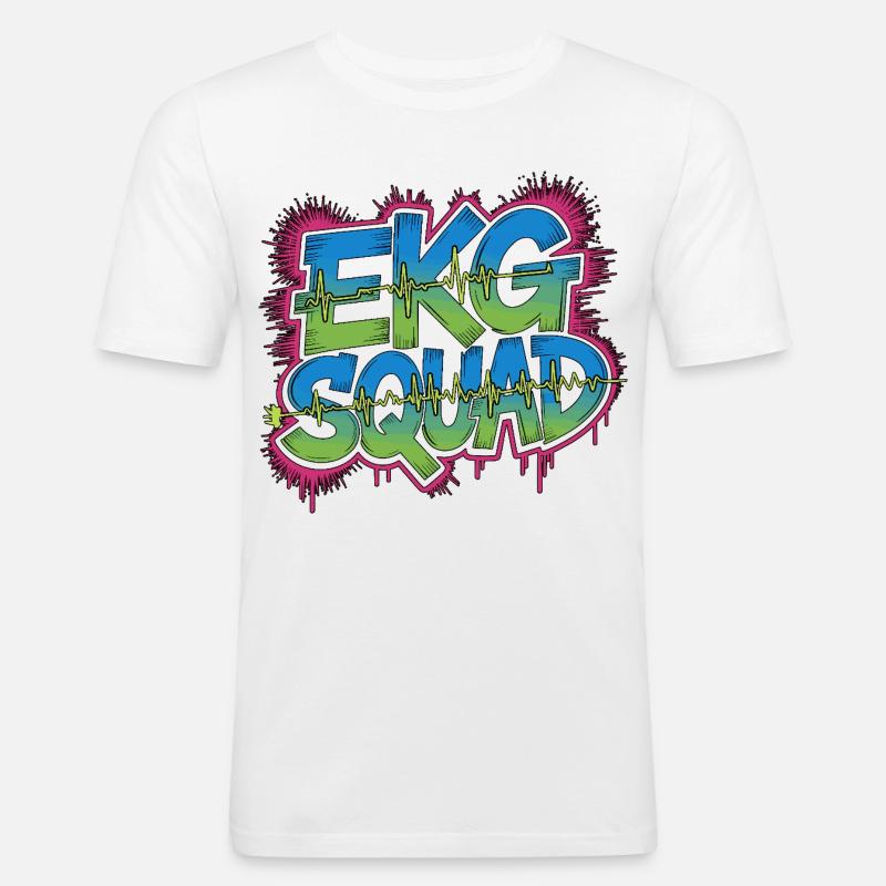 Cardiac Tech ECG Squad Pacemaker Technician - Men's Slim Fit T-Shirt - white