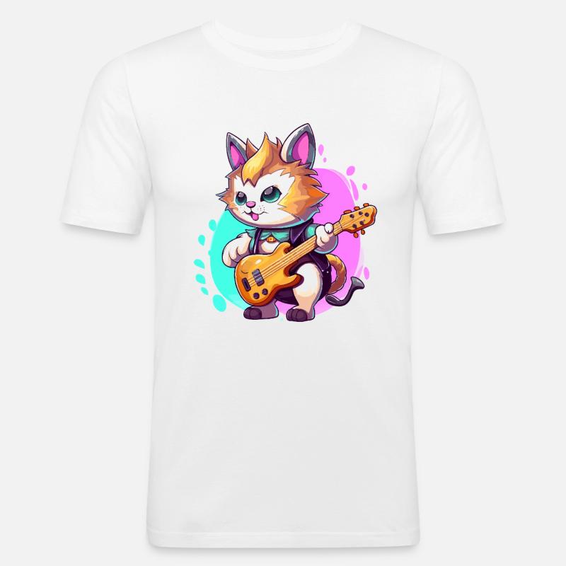 Patchwork donkey in doodle style - Men's Slim Fit T-Shirt - white