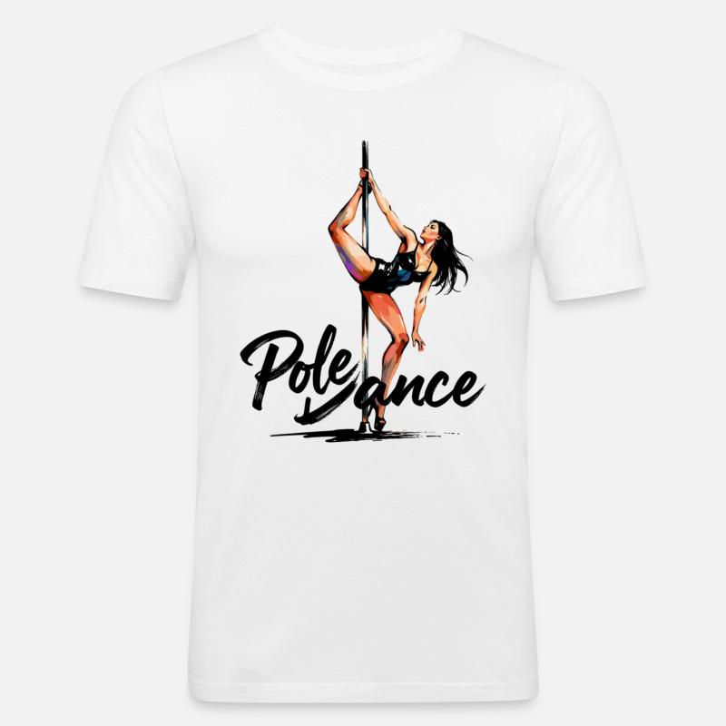 Pole Dance Poledancerin ästhetisch Geschenk - Männer Slim Fit T-Shirt - Weiß