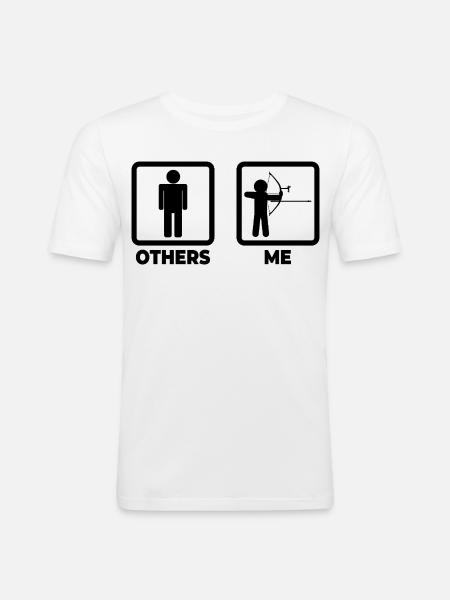 Funny archer - Men's Slim Fit T-Shirt - white