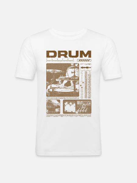 Rock Drummer Drum Player Streetwear - Men's Slim Fit T-Shirt - white