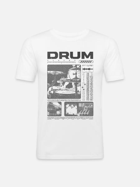 Rock Drummer Drum Player Streetwear - Men's Slim Fit T-Shirt - white