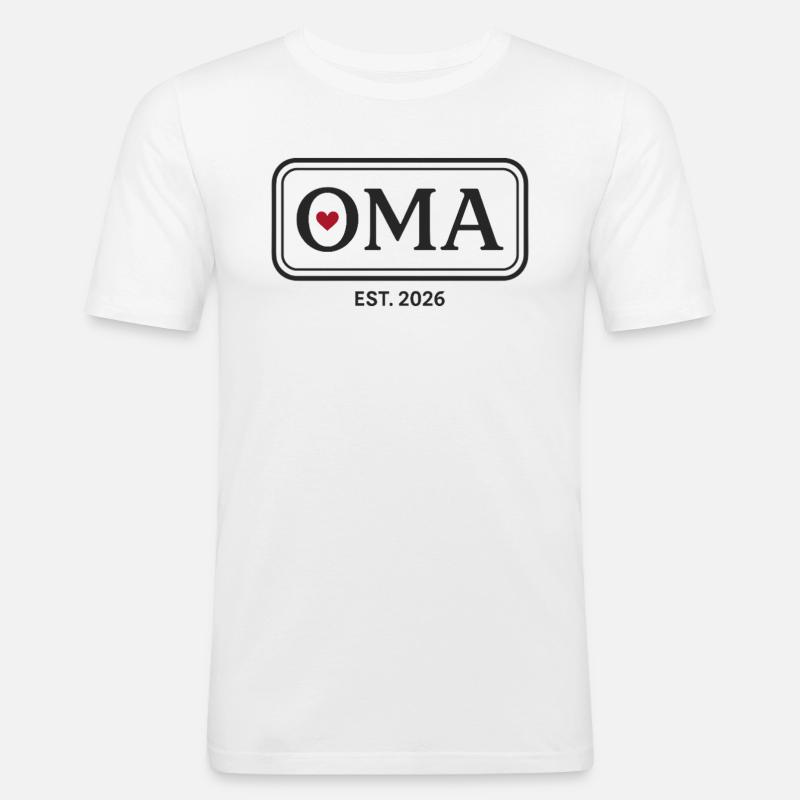 OMA EST. 2026 Stolze Großmutter Ankündigung - Männer Slim Fit T-Shirt - Weiß