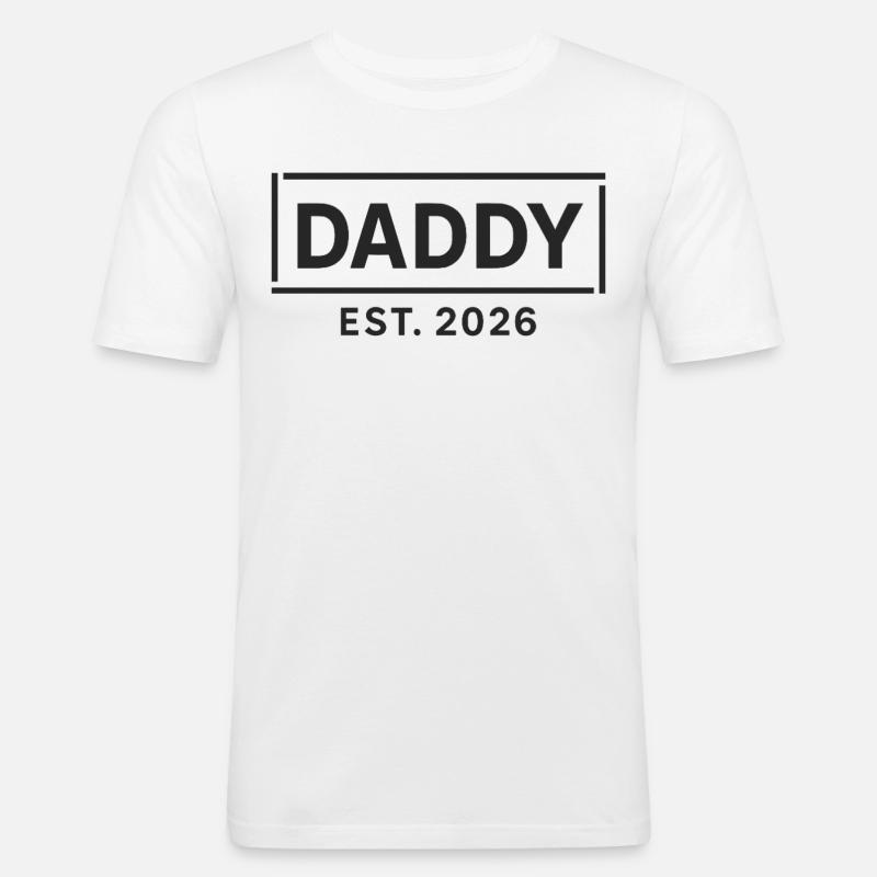 DADDY 2026 Stolzer werdender Vater - Männer Slim Fit T-Shirt - Weiß