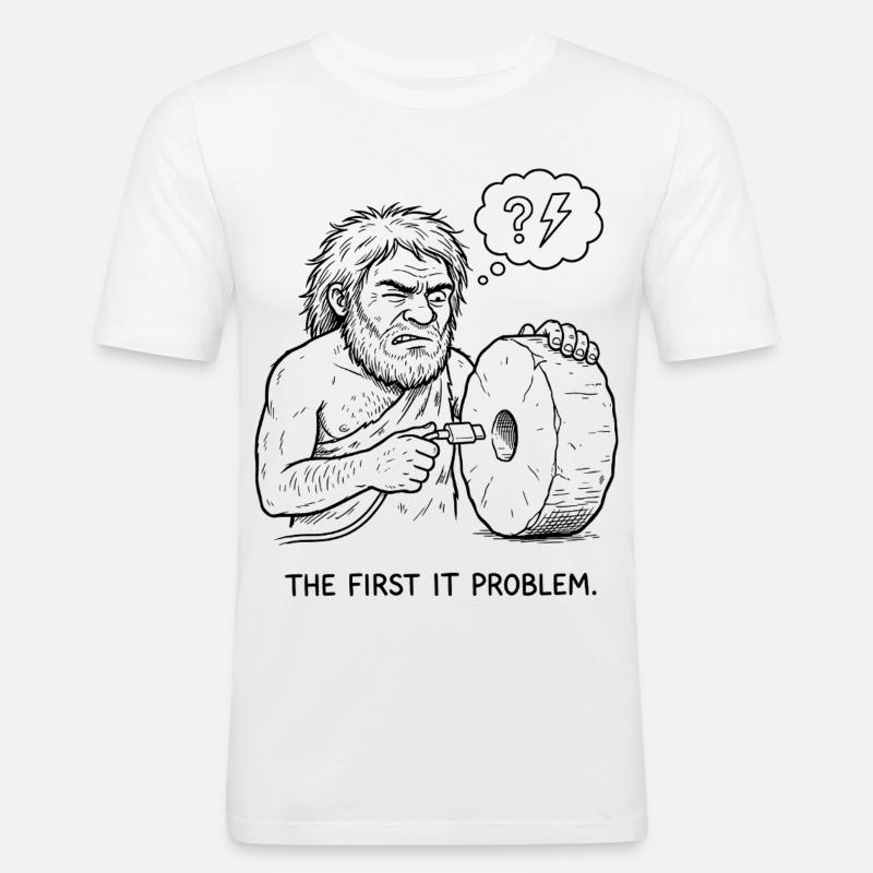 The First IT Problem - Männer Slim Fit T-Shirt - Weiß