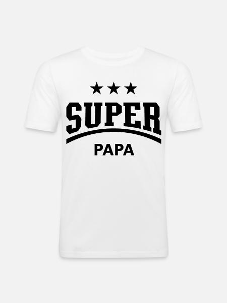 Super Dad (Daddy / Dad / Dad / Father's Day / B) - Men's Slim Fit T-Shirt - white