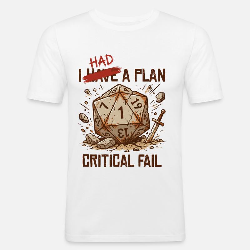 Échec critique – J’avais un plan cube - T-shirt près du corps Homme - blanc