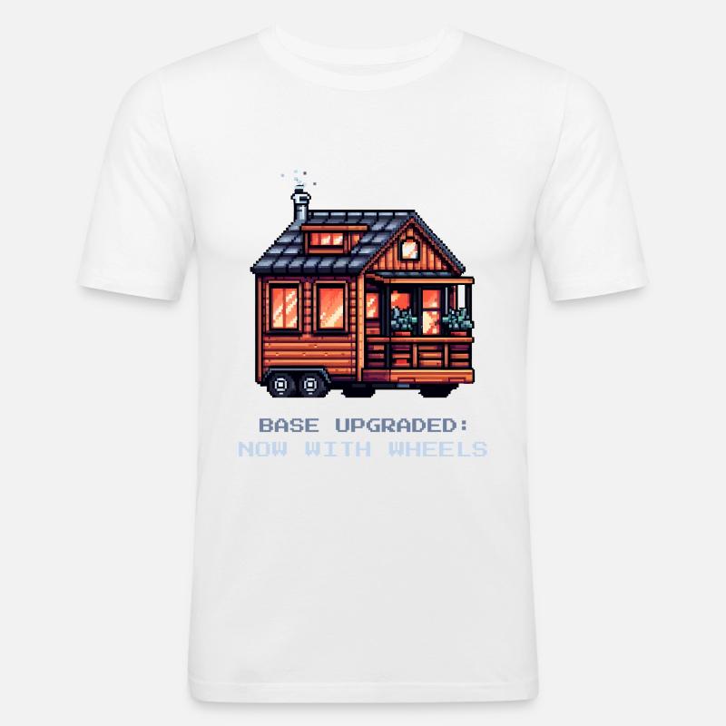 Basic upgrade on wheels | Tiny House - Men's Slim Fit T-Shirt - white