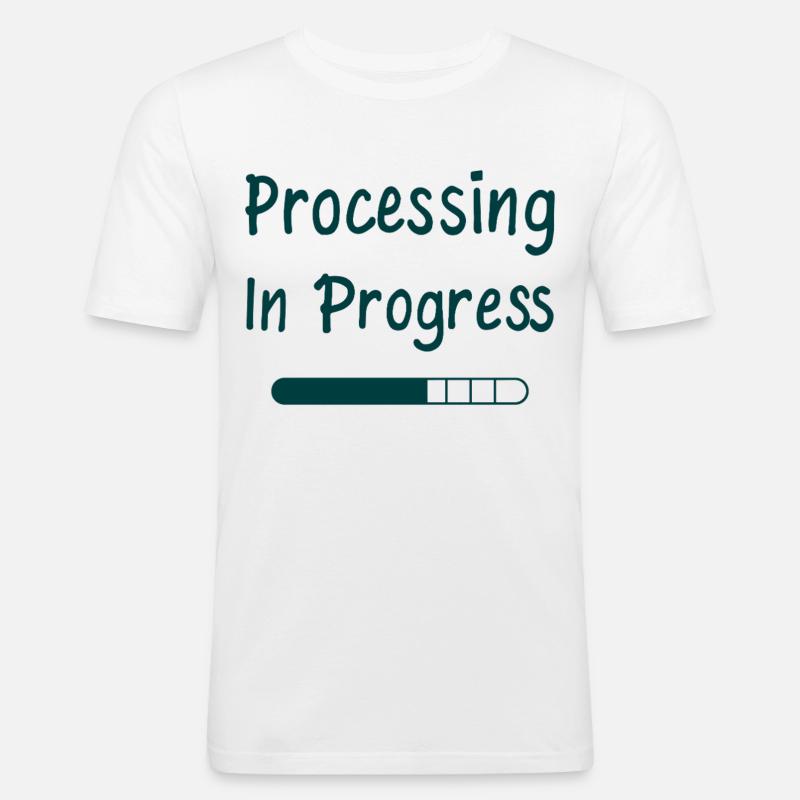 Processing In Progress Ladebalken Statement - Männer Slim Fit T-Shirt - Weiß