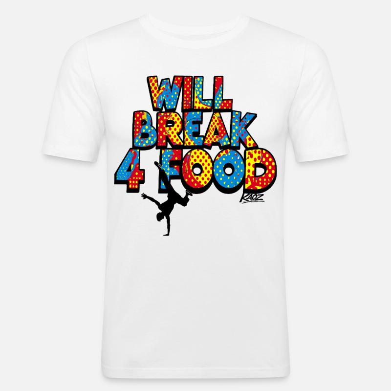 Will Break 4 Mad Pop Breakdance Hip-Hop - Herre Slim Fit T-Shirt - hvid