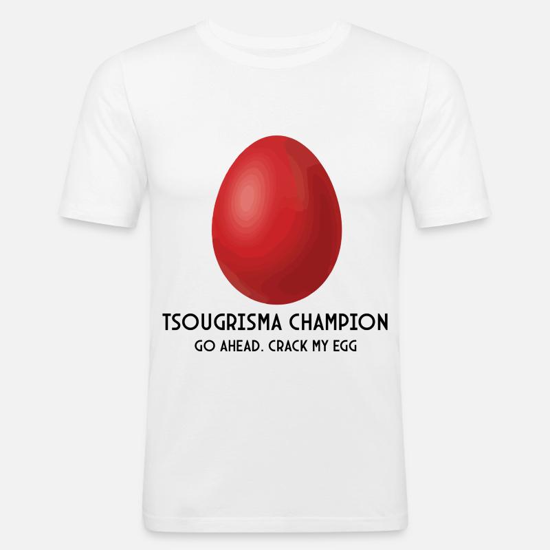 Campione greco di Pasqua di Tsougrisma - Maglietta aderente da uomo - bianco