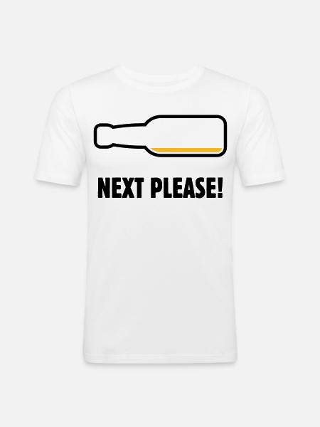 Next Please! (Beer / Beer / POS 2C) - Men's Slim Fit T-Shirt - white