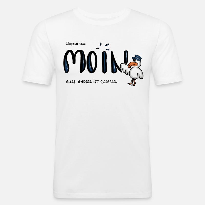 Moin Küstenseemöwe im Sailor-Style - Männer Slim Fit T-Shirt - Weiß