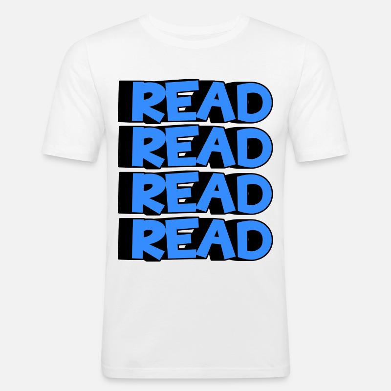 Read Design - 3D Modern Design - Männer Slim Fit T-Shirt - Weiß