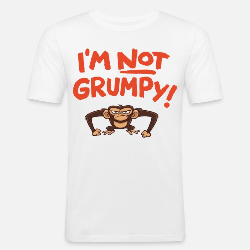 I´m not grumpy - Männer Slim Fit T-Shirt - Weiß