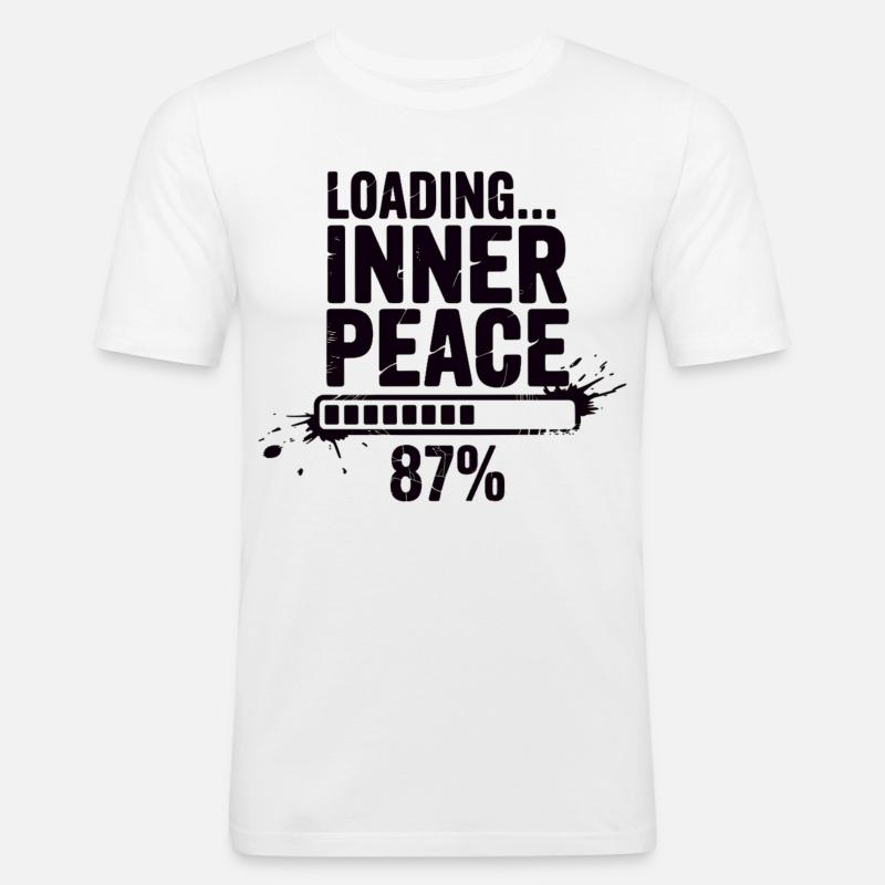Loading Inner Peace - Sarkasmus Stress Shirt - Männer Slim Fit T-Shirt - Weiß