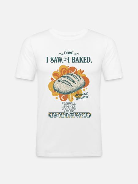 sourdough bread baking baker sourdough starter - Men's Slim Fit T-Shirt - white